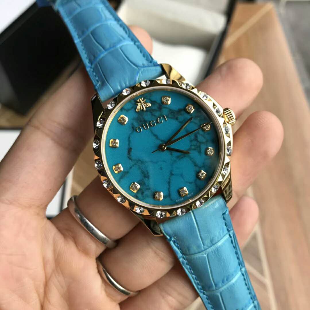 Gucci 最新 古 馳 小蜜蜂藍色腕表