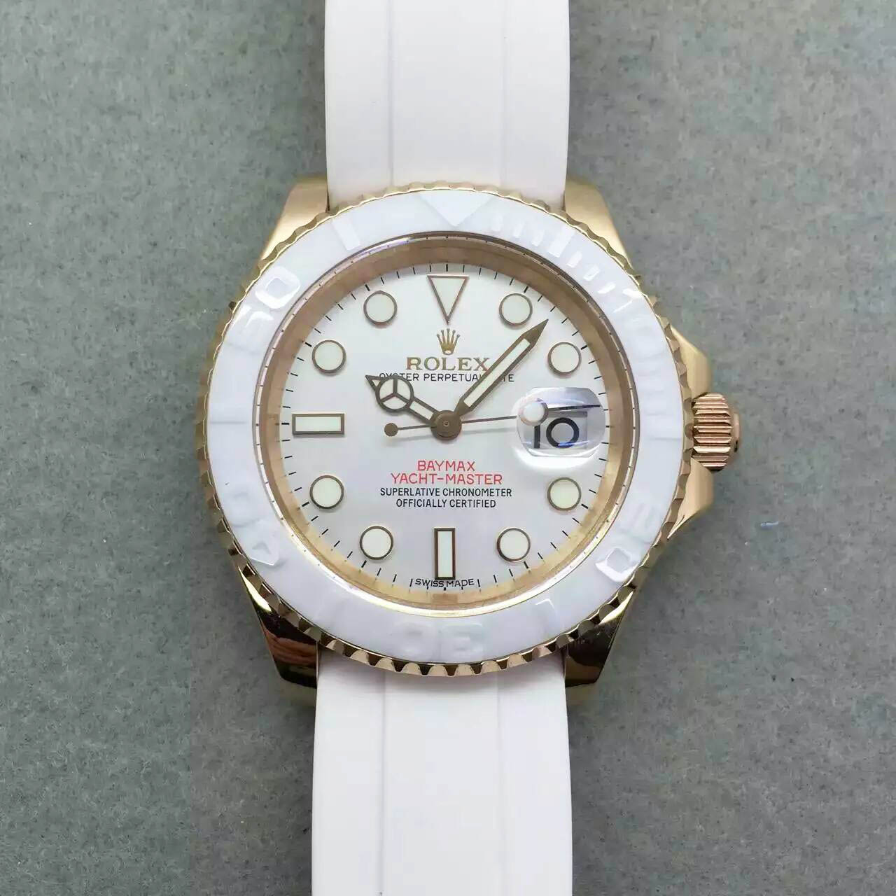 勞力士 ROLEX 游艇名仕型Yacht Master系列116655-Oysterflex bracelet白盤腕錶錶