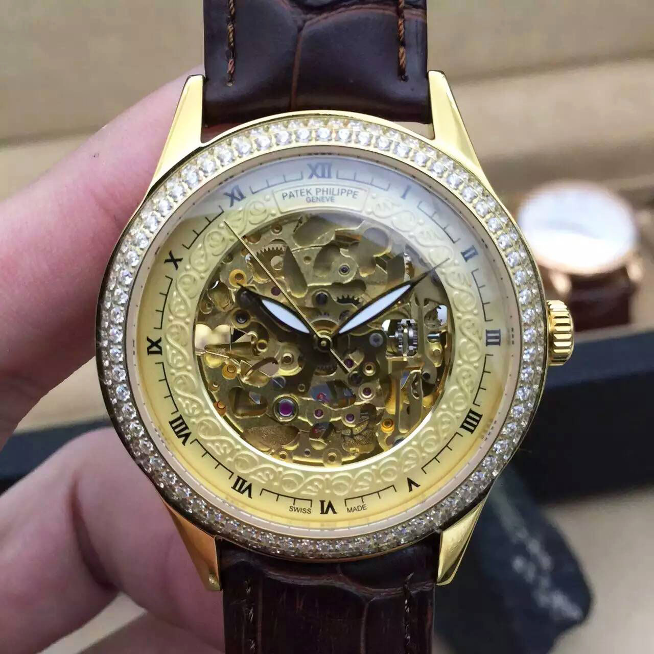 百達翡麗 PATEK PHILIPPE 2016最新款原裝進口8N24鏤空金機芯