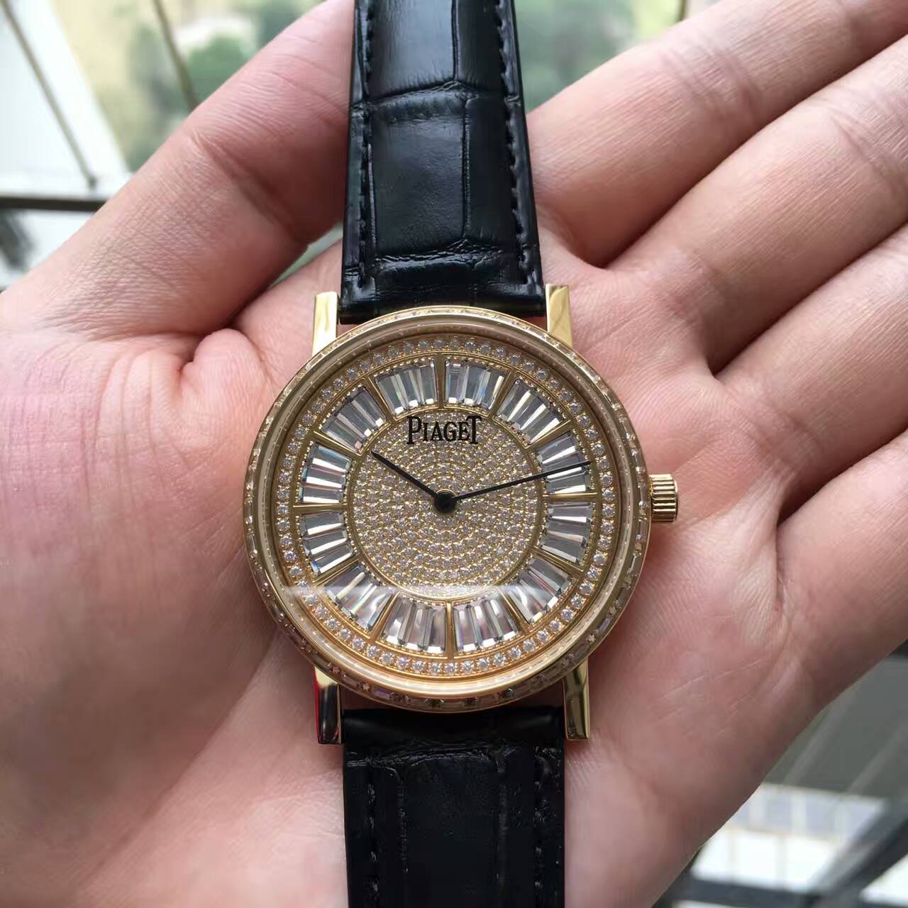 伯爵 精品男士超薄腕錶 進口9015改裝定制全自動機芯