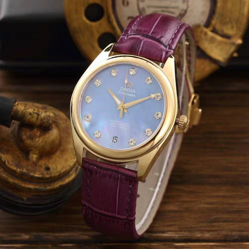 歐米茄 超霸系列女士腕錶 金黃錶殼 獨特錶盤