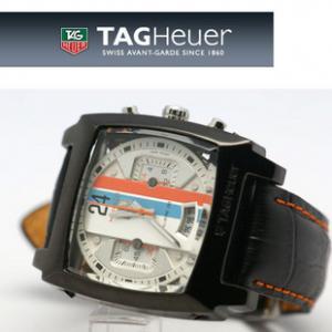 TAG HEUER MONACO 新款 純鋼黑殼白麵計時碼錶