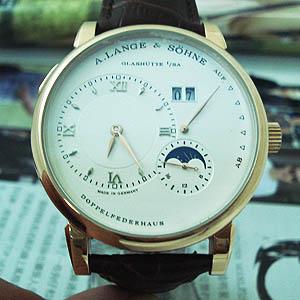 ALANGE & SOHNE朗格手錶 4針白麵 動能月相 精品 男錶 AL-0020