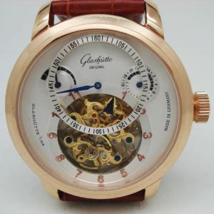鉆石品質◆格拉蘇地動能指針顯示陀飛輪皮帶腕錶！