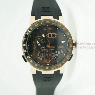 雅典Ulysse Nardin　多功能两地时间自动机械男士腕表