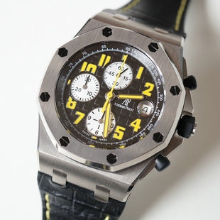 爱彼（Audemars Piguet)皇家橡树离岸型 1:1复刻版本 黑色表盘 钛金属表壳 亚洲7750自动计时机芯