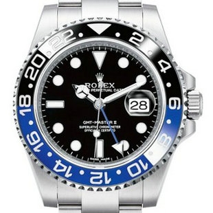 劳力士 格林尼治型 ROLEX：GMT-Master 蓝黑双色陶瓷圈 ETA2836 机械机芯钢带男表 J厂最新版本