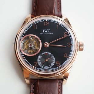 万国 Portuguese 葡萄牙 Tourbillon 玫瑰金黑色 海鸥自动陀飞轮