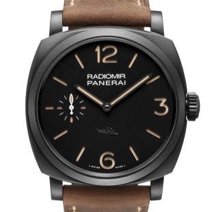 沛纳海 Panerai 限量珍藏款系列 PAM532 P Radiomir 1940 3天动能 黑色表盘 1：1 KW最佳版本 复古棕色磨砂牛皮表带 亚洲P3000机芯